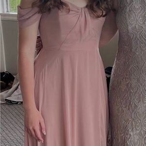 Dessy Collection Strapless Blush Dress